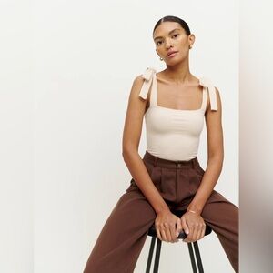 Reformation NWT Canyon Tie Strap Knit Tank Neutral Basics